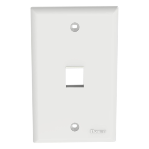 Placa de Pared Vertical / Estilo Plano / 1 Puerto Keystone / ABS / 69.8 x 114.3 mm / 2.75 x 4.5 pulg. / Blanco