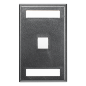 Placa de Pared Vertical / 1 Puerto Keystone / 69.8 x 114.3 mm / 2.75 x 4.5 pulg. / Con Espacios para Etiquetas / Color Negro