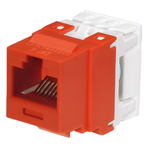 Conector Jack / Categoría 6 / Clase E / Terminación 110 / T568A/B / Keystone / 1 Puerto / Sin Blindaje / Color Rojo