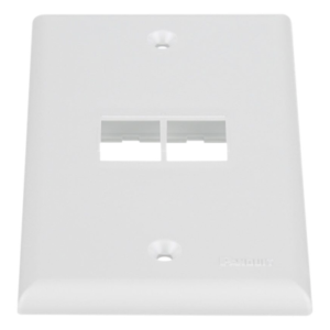 Placa de Pared Vertical / 2 Puertos Keystone / Montaje Vertical / 69.8 x 114.3 mm / 2.75 x 4.5 pulg. / Blanco
