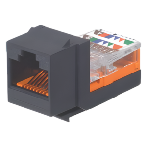 Conector Jack Keystone / Cat 5e / RJ45 / 8P8C / Leadframe / T568A/B / Sin Blindaje / 1 Puerto / Negro
