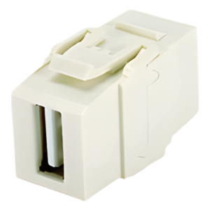 Módulo Acoplador USB 2.0 / Keystone / Hembra a Hembra / Blanco Mate / 1 Espacio Modular
