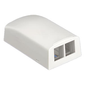 Caja de Montaje en Superficie / 2 Módulos Keystone / ABS Blanco Mate / 1.95 x 1.13 x 3.65 in