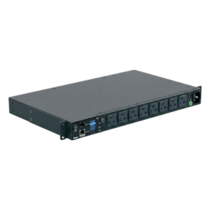 PDU Monitoreable / 8 Salidas NEMA 5-20R / Entrada NEMA 5-15P / Horizontal 1UR / 19 in / 120 Vca / 20 Amp