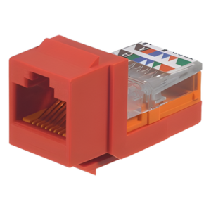 Módulo Jack Keystone / Cat 5e / UTP / 22-24 AWG / RJ45 / Leadframe / PoE / Rojo