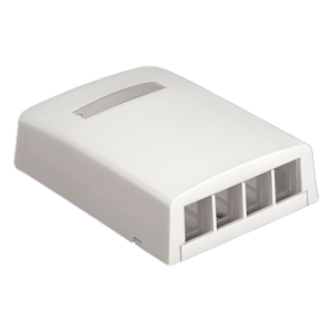 Caja de Montaje en Superficie / 4 Módulos Keystone / ABS / 82.8 x 31.2 x 83.3 mm / Blanco
