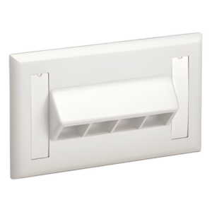 Placa de Pared Horizontal / 4 Puertos Keystone / 69.8 x 114.3 mm / 2.75 x 4.5 pulg. / Blanco Mate