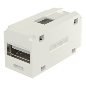 Módulo Acoplador / USB 2.0 / Hembra a Hembra / Tipo Mini-Com / Blanco Mate / 1 Espacio