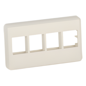Placa de Pared Modular / 4 Puertos Keystone / Montaje Vertical / Blanco Mate / ABS