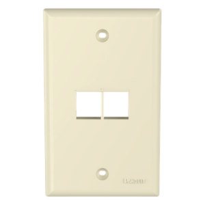 Placa de Pared Vertical / 2 Puertos Keystone / ABS / 2.75 x 4.5 Pulg. / Marfil