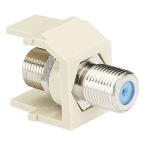 Módulo Acoplador Coaxial Tipo F / Keystone / 75 Ohms / 3.0 GHz / 1.17 x 0.86 pulgadas / Blanco Mate