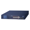 Switch PoE No Administrable / 8 Puertos Gigabit RJ45 / 2 Uplink Gigabit / 2 SFP / PoE 802.3af/at 32W / Presupuesto 120W / Extender 250 m (820 ft) / Pantalla LCD