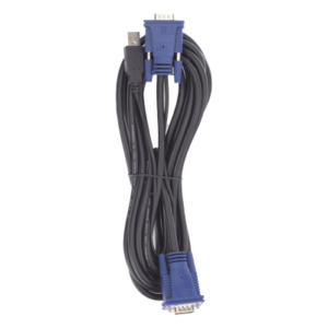 Cable USB KVM / VGA Coaxial Blindado / 5 m (16.40 pies) / Calibre 28 / Núcleos de Ferrita