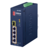 Switch Industrial PoE / 4 Puertos 10/100 Mbps / 1 Puerto 100Base-FX / Rango -40 a 75°C (-40 a 167°F) / IP30 / Conmutación 1 Gbps