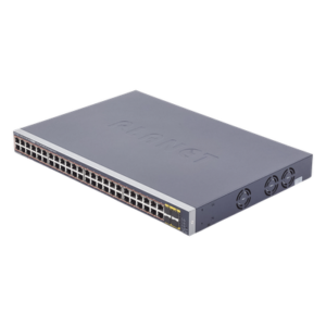 Switch Administrable PoE / 48 Puertos Gigabit RJ45 / 4 Puertos SFP / 440W PoE / 104 Gbps / 1.44 ft (0.44 m) Profundidad
