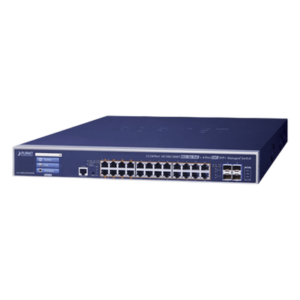 Switch Administrable Capa 3 / 24 Puertos Gigabit PoE++ 802.3bt 75 W / 600 W PoE Total / 4 Puertos 10G SFP+ / Pantalla Táctil LCD / Fuente Redundante CA/CC