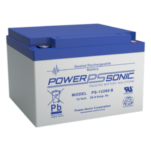 Batería de Respaldo AGM/VRLA / 12V / 26 Ah / Terminales M5 / Vida Útil 5 Años / Caja ABS Ignífuga UL94:V0
