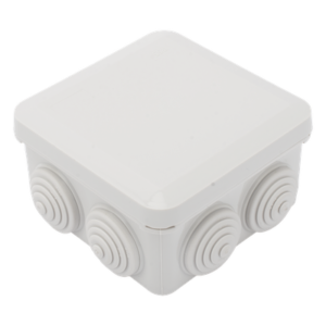 Caja de Derivación Estanca / 7 Glándulas de Goma / IP55 / 89 x 89 x 50 mm / -40 a 120°C / Protección EMI