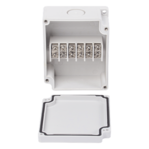 Caja de Interconexión / 6 Terminales / IP65 / 110 VCA / 12-24 VCC / 91 x 75 x 43 mm (3.58 x 2.95 x 1.69 in)