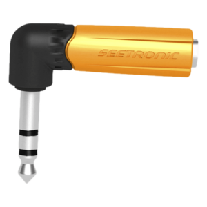 Adaptador de Audio Estéreo / Jack 1/4in a 1/4in / Ángulo Recto / Carcasa Plástica