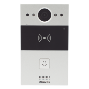 Videoportero IP / 1 Botón / Cámara 2 Megapixel / 110° / Lector MIFARE y PROX EM / SIP / ONVIF / IP65 / PoE / Control 2 Puertas / Cloud