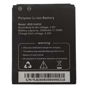 Batería de Respaldo para Bodycam / 3050 mAh / 11.59 Wh / 3.8 VCC / Carga 4.35 VCC / 52 x 42 x 11 mm