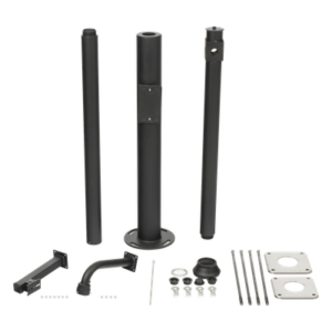 Poste Seccionado para Cámara PTZ / 3 m (9.8 ft) de Altura / 3 Secciones de 1 m / Base de Cimentación 330 mm / Soporte PTZ 48.5 mm / Sellos Impermeables / Color Negro