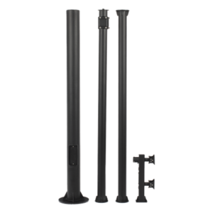 Poste Seccionado para Videovigilancia / 6 m (19.7 ft) / 3 Secciones / Base 140 mm / Espesor 3 mm / Brazo PTZ 500 mm / IP con Sellos / Color Negro