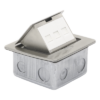Mini Caja de Piso Rectangular / 12.4 x 12 x 7.2 cm / Acero Inoxidable 304 / 3 Puertos Keystone / 0.828 kg