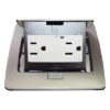 Mini Caja de Piso Rectangular / Acero Inoxidable / 2 Contactos 127V / 15A / 12.4 x 12 x 7.2 cm / 4.88 x 4.72 x 2.83 pulg
