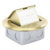 Mini Caja de Piso Redonda / Bronce / 3 Puertos / 0.829 kg / Voz y Datos / Keystone