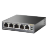 Switch PoE no administrable / 5 puertos Fast Ethernet / 4 puertos PoE 802.3af/at / Presupuesto 67 W / Alcance 250 m (820 pies) / Prioridad de video