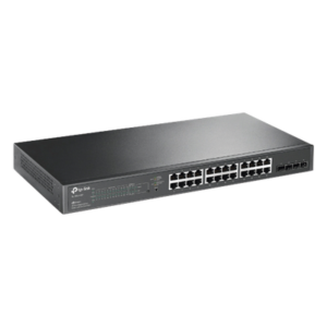 Switch PoE+ Administrable / 24 Puertos Gigabit / 4 Ranuras SFP / 250W PoE Total / SDN Cloud / Enrutamiento Estático