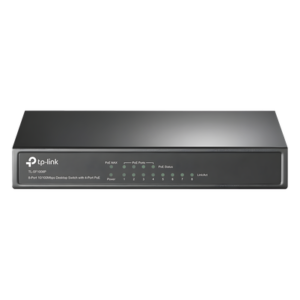 Switch PoE+ No Administrable / 8 Puertos 10/100 Mbps / 4 Puertos PoE 802.3af/at / 66W / Alcance Extendido 250 m (820 pies) / Sin Ventilador