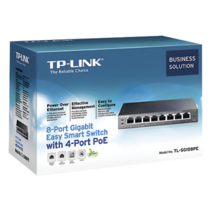 Switch PoE Easy Smart / 8 puertos Gigabit / 4 puertos PoE 802.3af / 55 W total / 11.9 Mpps