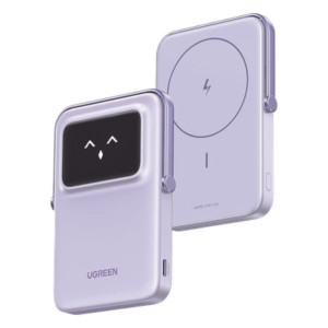 Power Bank Inalámbrico / 10000 mAh / Carga Inalámbrica 7.5W / PD 20W USB-C / Pantalla TFT con Emojis / Soporte Plegable / MagSafe Compatible