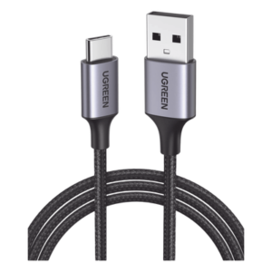 Cable USB-A a USB-C / 2 Metros (6.56 Pies) / 480 Mbps / Carga Rápida 18W / Nylon Trenzado / Aluminio