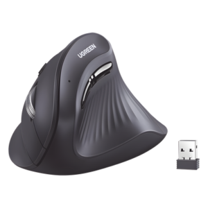 Mouse Inalámbrico Vertical / Dual 2.4G y Bluetooth / 3 Dispositivos Simultáneos / 4 Niveles DPI hasta 4000 / Alcance 10 m (32.8 ft) / 5 Botones Silenciosos