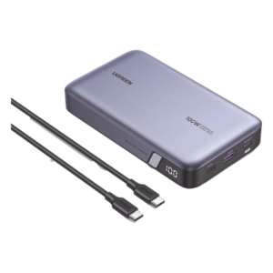 Power Bank / 20000mAh / 100W Max / 3 Salidas USB-C + USB-A / PD 3.0 / QC3.0 / Pantalla Inteligente / Carcasa Ignífuga / Gris