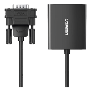 Adaptador VGA a HDMI / 1080P@60Hz / Audio 3.5mm / USB-C 5V / Cable 15cm (5.91 pulgadas) / 28AWG
