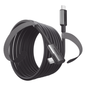 Cable USB-C a USB-C / 5 m (16.4 ft) / USB 3.0 5 Gbps / Carga 3A / Conector Angulado 90° / Nylon Trenzado
