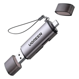 Lector de Tarjetas / USB-C 3.1 + USB-A 3.0 / 5 Gbps / Dual Ranura SD/MicroSD / Lectura Simultánea / Aluminio / OTG