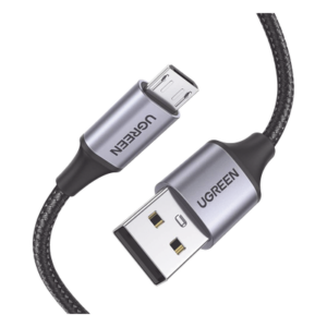 Cable USB-A a Micro USB / 1 Metro (3.28 Pies) / Carga Rápida 18W / QC 3.0/2.0 / Transferencia 480 Mbps / Nylon Trenzado / Aluminio