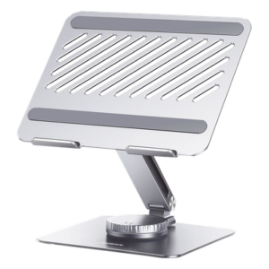 Soporte Giratorio para Laptop / Rotación 360° con Bloqueo / Aluminio / Carga 5 kg / 10 a 17.3" / Altura y Ángulo Ajustable / Plegable