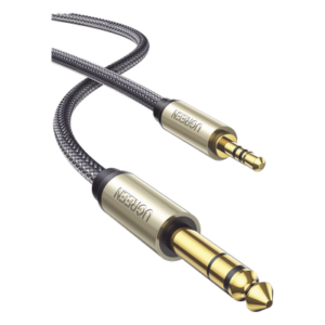 Cable Audio Estéreo / 3.5mm TRS a 6.35mm TS / 1 m (3.3 ft) / Cobre Chapado en Plata / Trenza de Nylon / Conectores Oro 24K