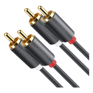 Cable de Audio 2 RCA Macho a 2 RCA Macho / 5 Metros (16.40 Pies) / Cobre Libre de Oxígeno / Conectores Chapados en Oro / Doble Blindaje EMI/RFI