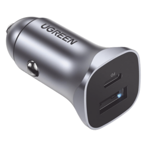 Cargador de Auto / 24W / USB-A + USB-C / PD3.0 + QC3.0 / 12-24 VCD / Aleación de Aluminio