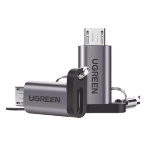 Adaptador USB-C a Micro USB / Carga Rápida FCP/QC2.0 / Transferencia 480 Mbps / Cable Integrado / Conector Aluminio