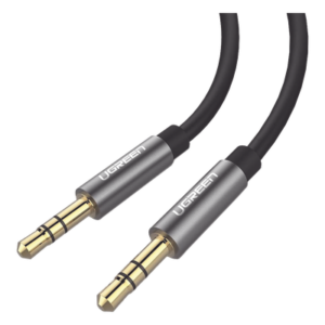 Cable Auxiliar / 2 m (6.6 ft) / Conector 3.5mm Macho a Macho / Chapado en Oro 24K / TPE / Aluminio / Negro