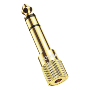 Adaptador de Audio / Conversión 3.5 mm a 6.3 mm / Conectores Chapados en Oro / Diseño Antideslizante 360° / Plug & Play